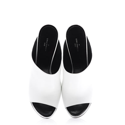 Louis Vuitton Calfskin Patent Topmost Mule 39.5 White 5 of 11