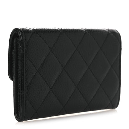 Chanel Caviar Quilted Flap Card Holder Wallet Black 3 of 11