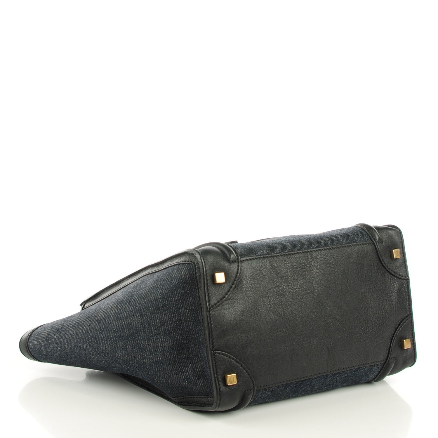 Celine Calfskin Denim Mini Luggage Navy Black 4 of 8
