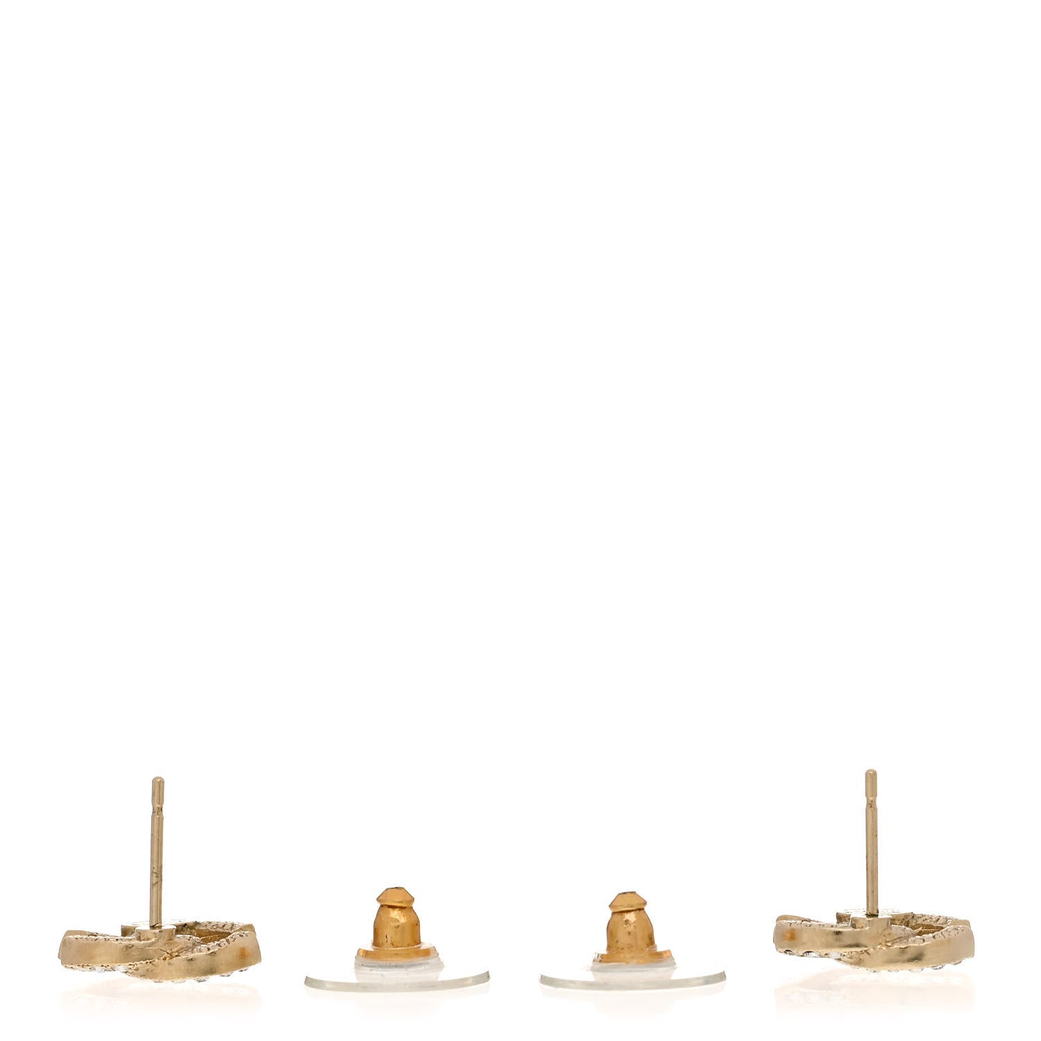 Chanel Crystal CC Earrings Gold 3 of 5