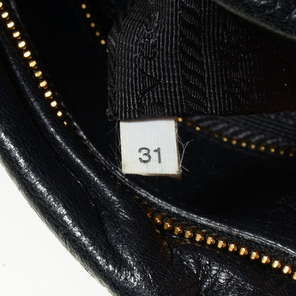 Prada Cervo Gaufre Satchel Nero Black 8 of 12