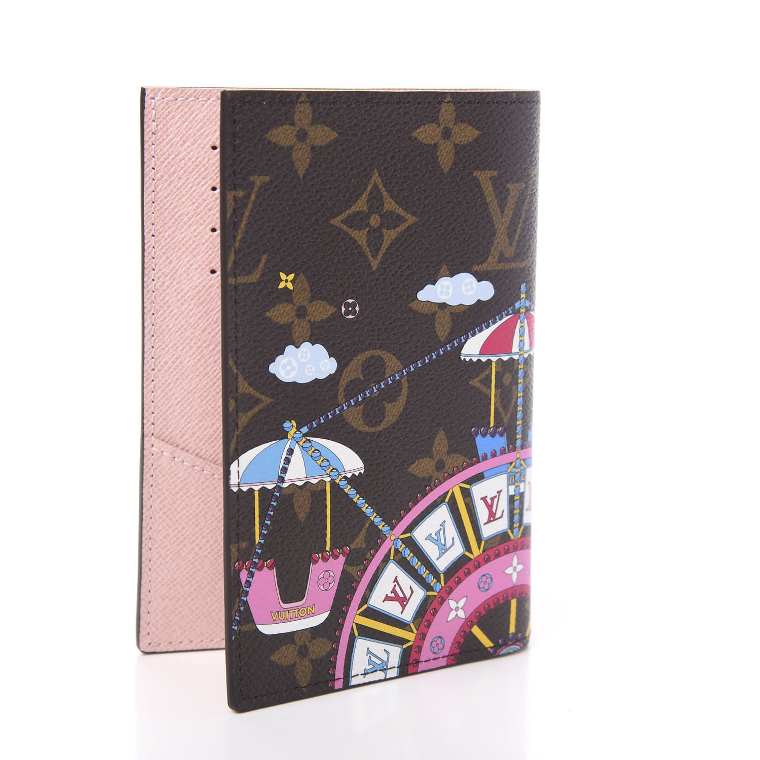 Louis Vuitton Monogram 2020 Christmas Animation Big Wheel Passport Cover Rose Ballerine 2 of 6