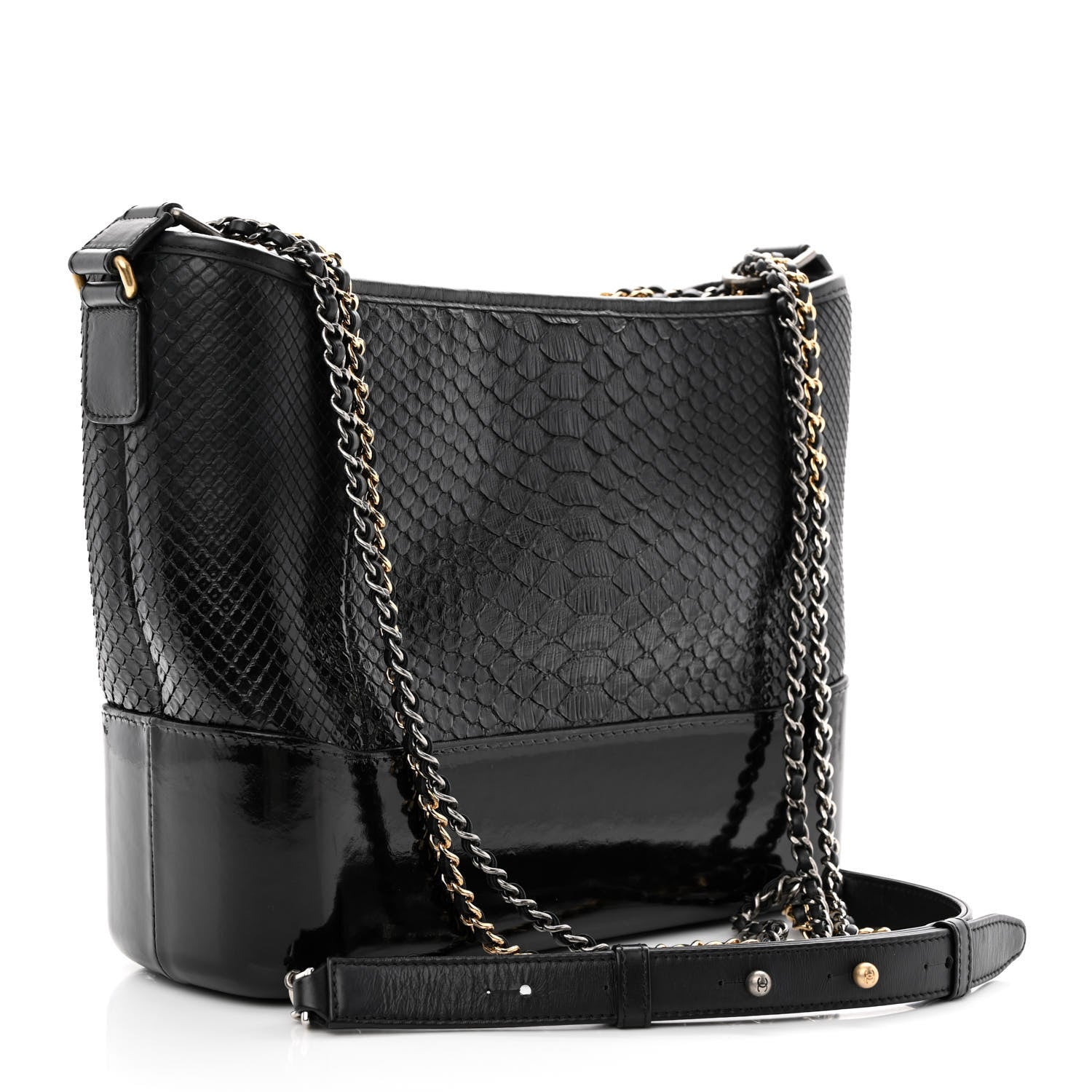 Chanel Snakeskin Medium Gabrielle Hobo Black 3 of 11