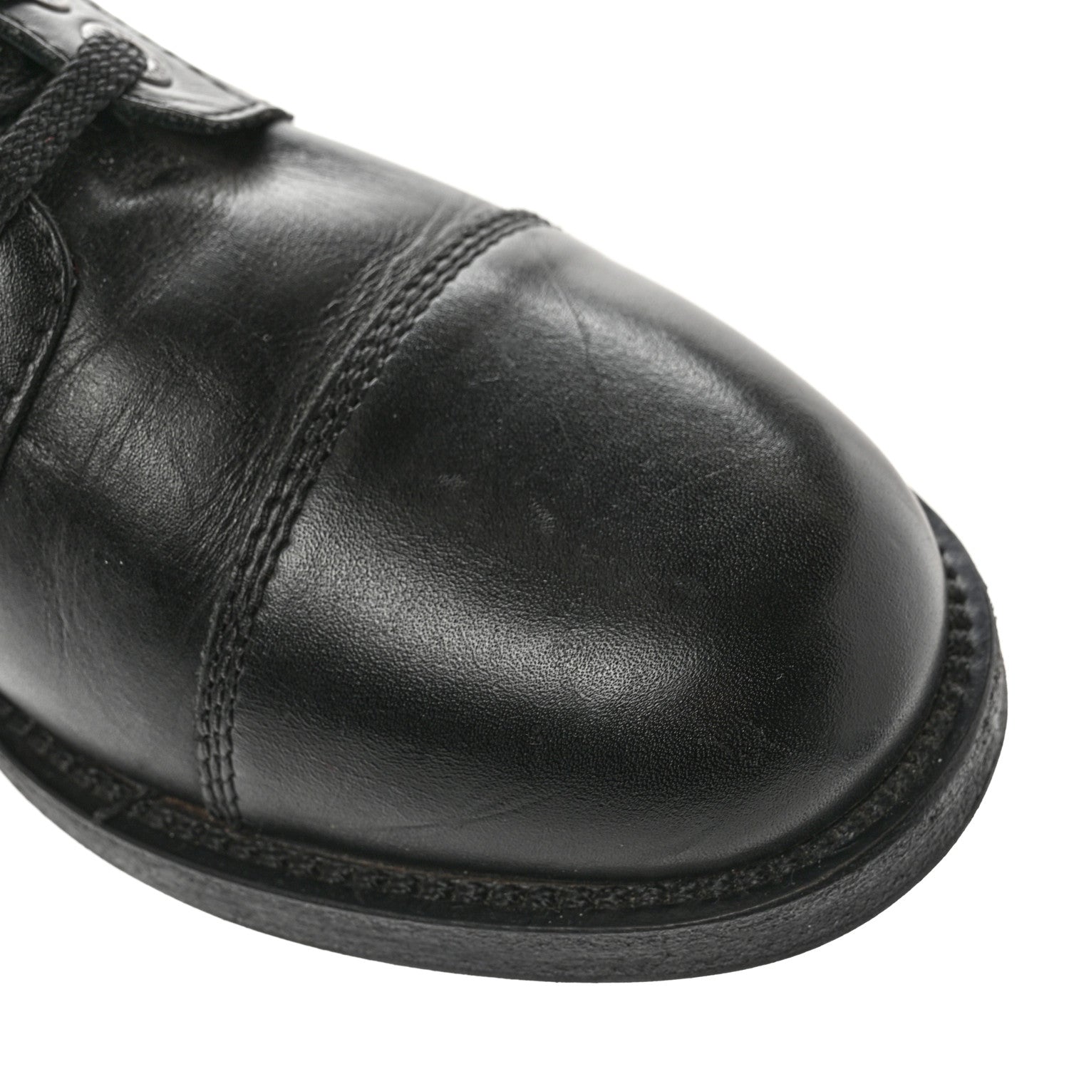 Chanel Calfskin Quilted Lace Up Combat Boots 40 Black 9 of 11