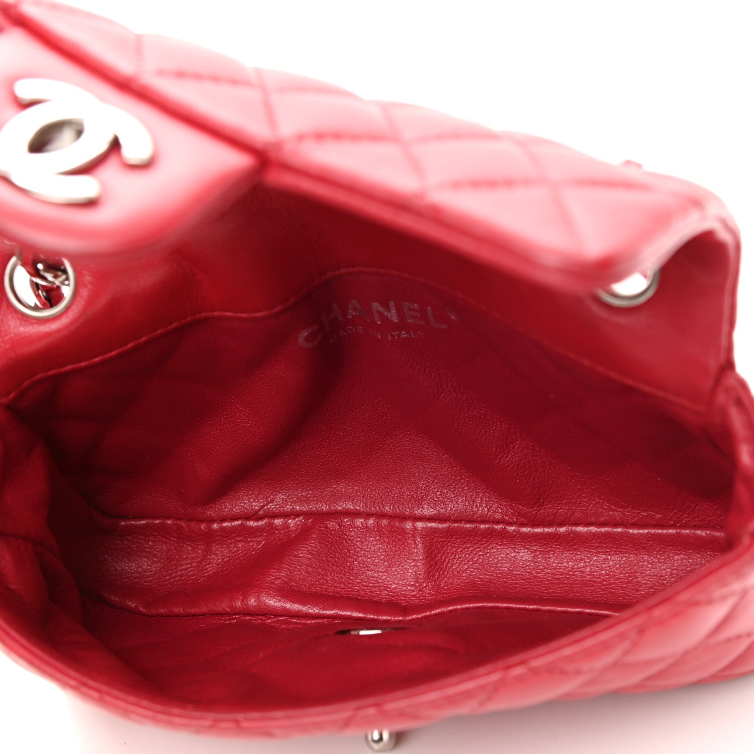 Chanel Lambskin Quilted Extra Mini Rectangular Flap Red 5 of 11