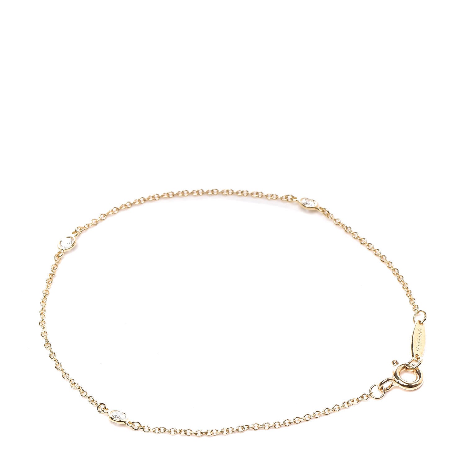 Tiffany 18K Yellow Gold Diamond .15ctw Elsa Peretti Diamonds by the Yard Station Bracelet 3 of 6