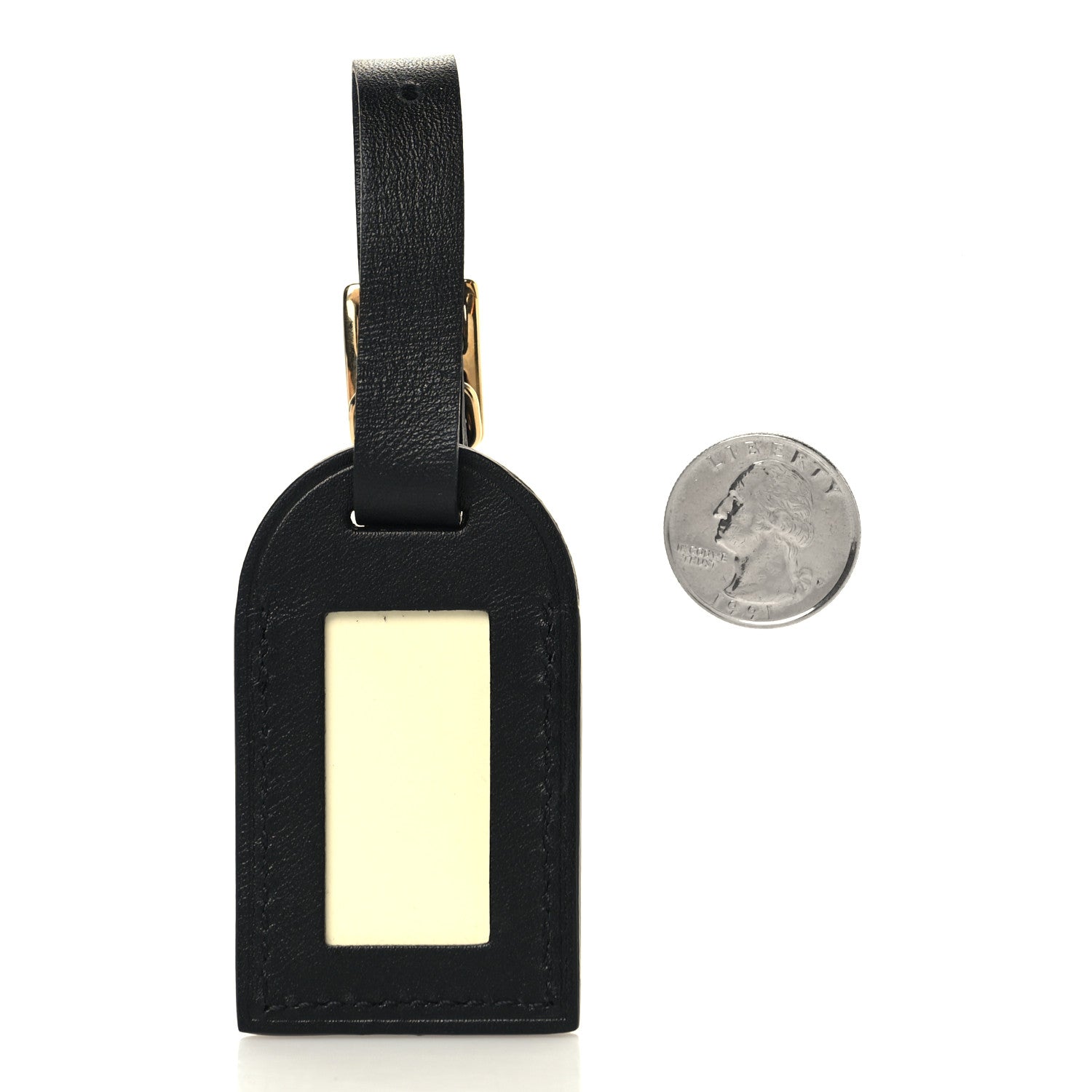 Louis Vuitton Calfskin City Steamer Luggage Tag Black 2 of 3