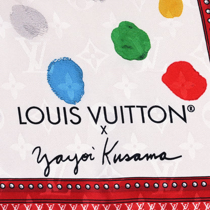 Louis Vuitton LV X YK Silk Monogram Dots Scarf 90 White 4 of 4