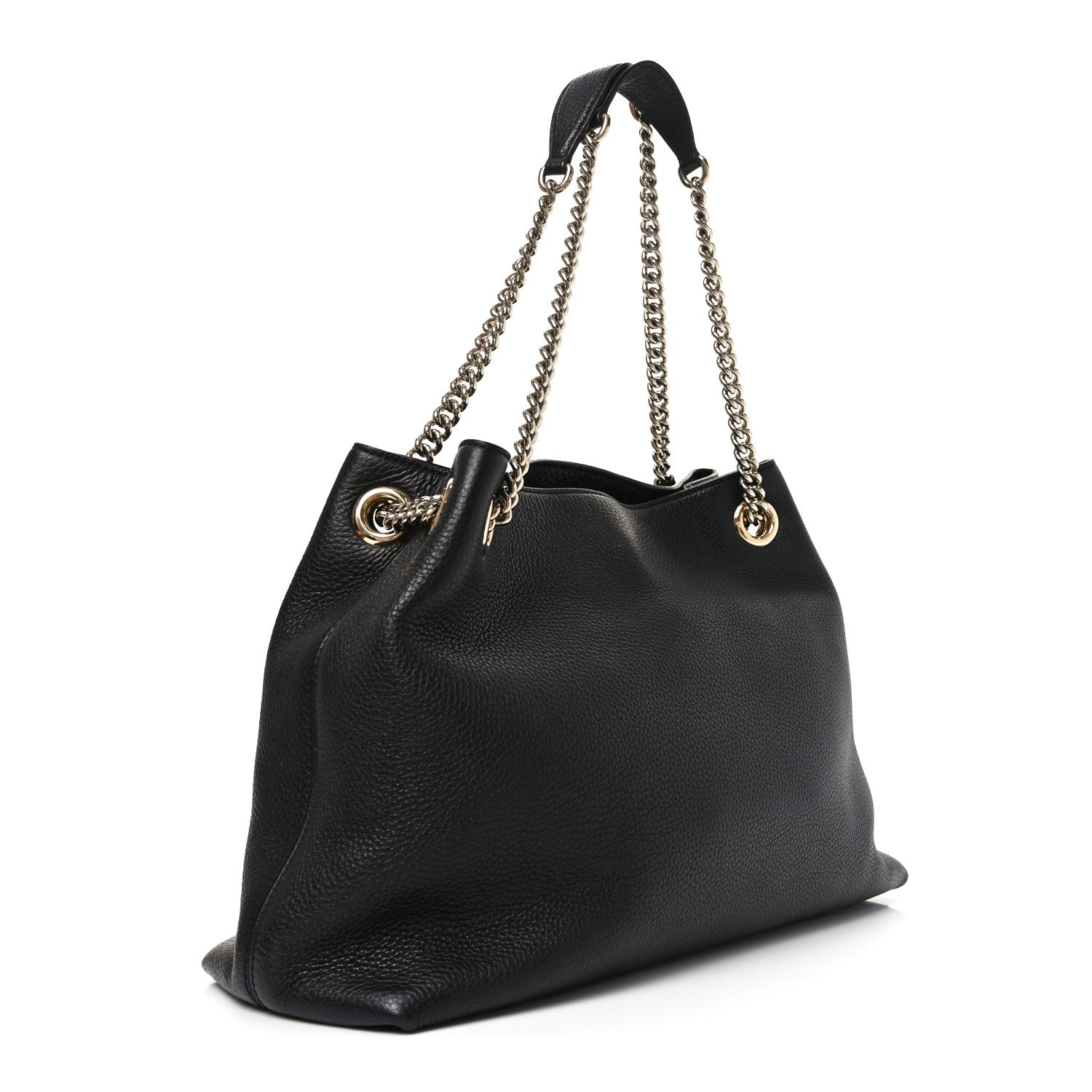Gucci Pebbled Calfskin Medium Soho Chain Shoulder Bag Black 3 of 10
