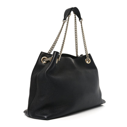 Gucci Pebbled Calfskin Medium Soho Chain Shoulder Bag Black 3 of 10