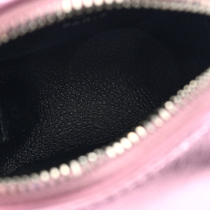 Saint Laurent Crinkled Lame Calfskin Jaime Cube Charm Keychain Violet 5 of 6