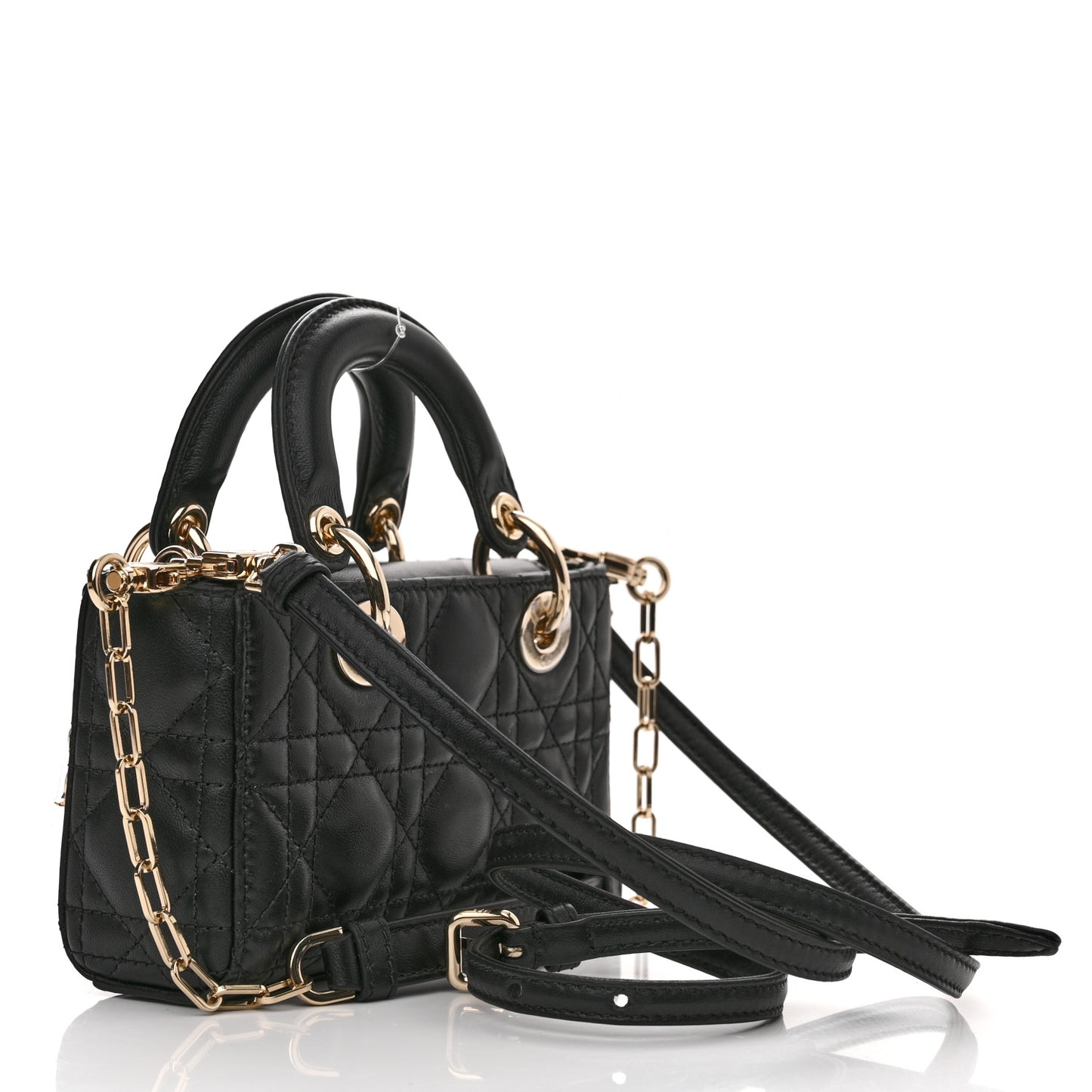Lambskin Cannage Micro Lady D-Joy Black