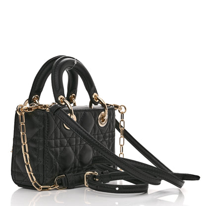 Christian Dior Lambskin Cannage Micro Lady D-Joy Black 3 of 10