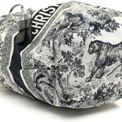 Christian Dior Technical Fabric Embroidered Toile De Jouy Sauvage DiorTravel Pouch Blue 9 of 11