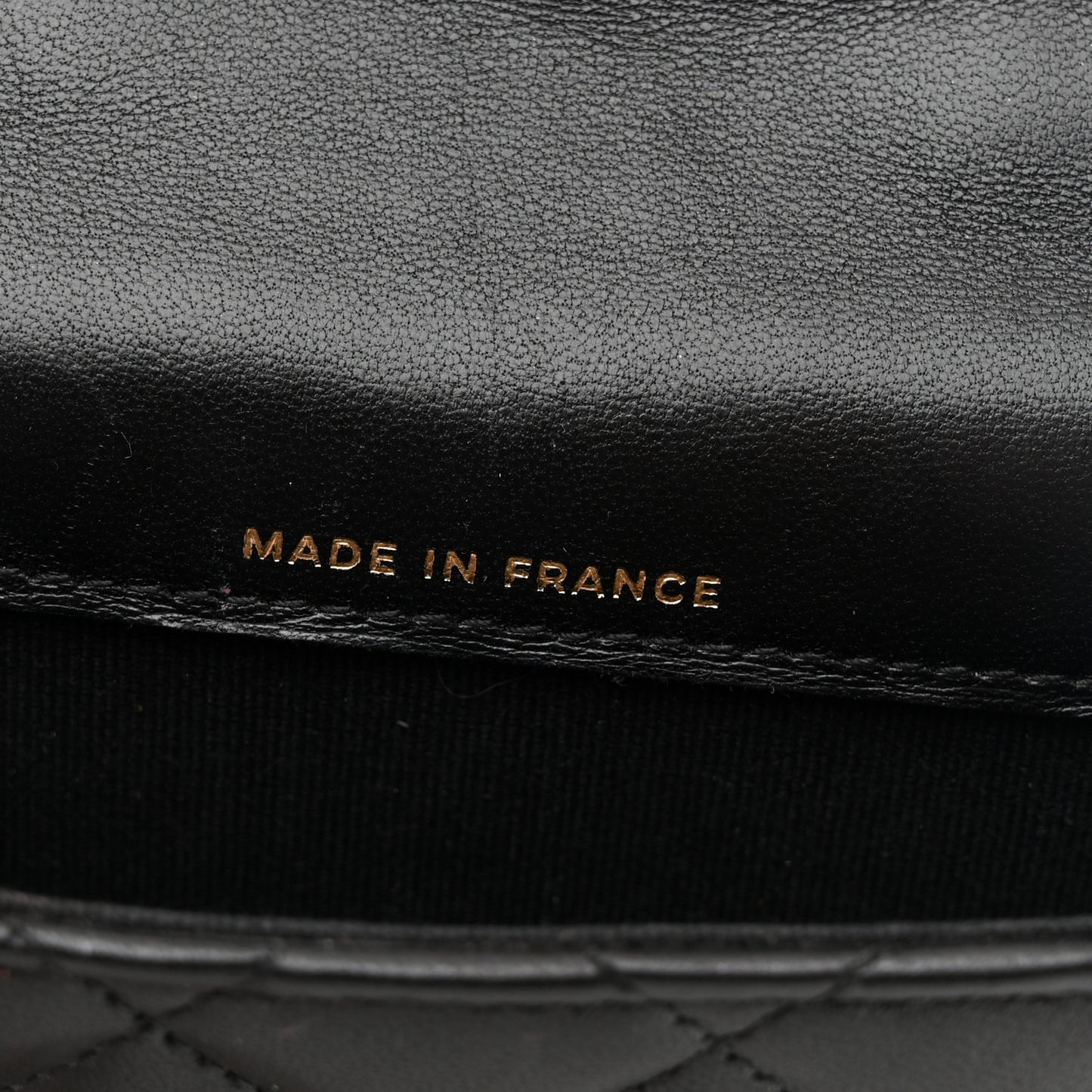 Lambskin Quilted Top Handle Flap Coin Purse With Chain Black