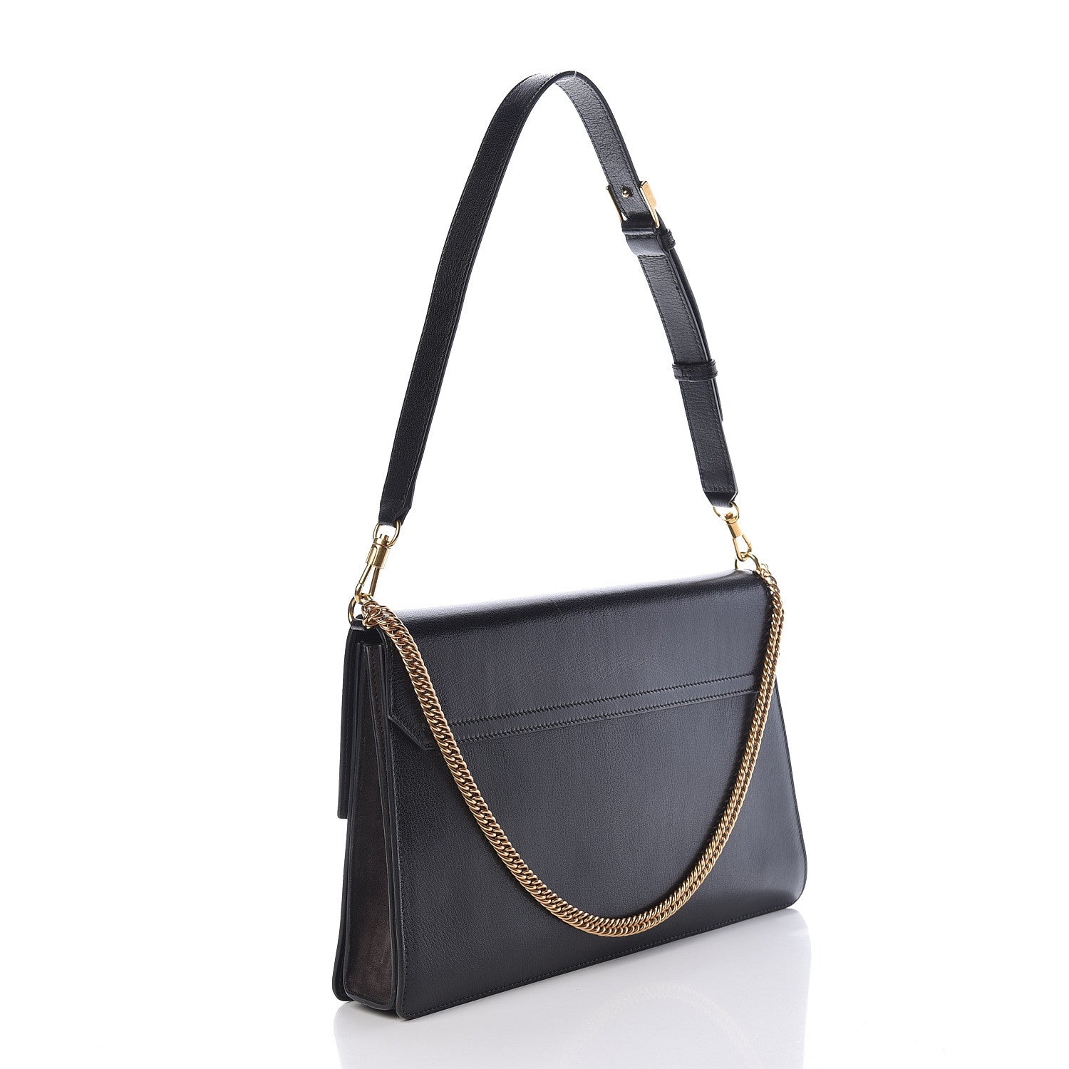 Givenchy Goatskin Suede Large GV3 Flap Black Grey 3 of 15