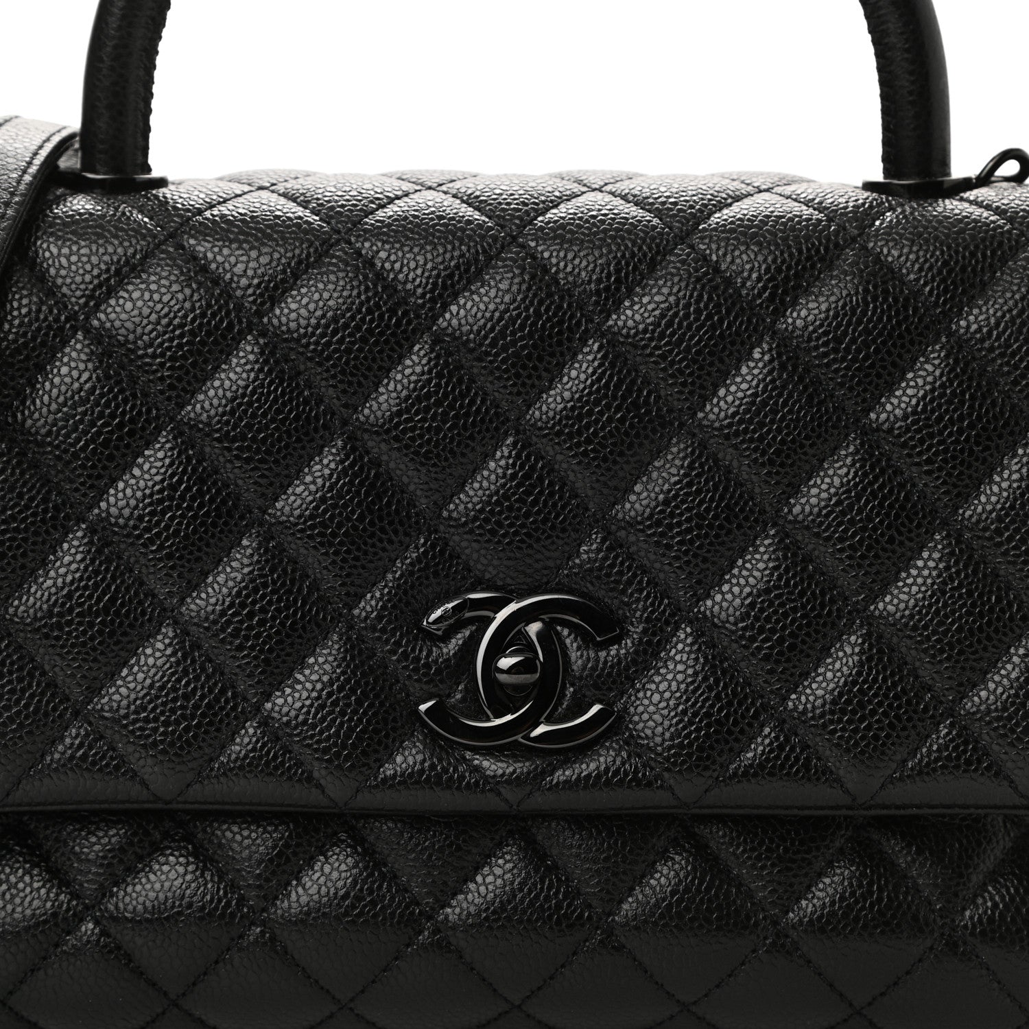 Chanel Caviar Quilted Small Coco Handle Flap So Black 8 of 10