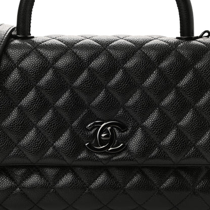Chanel Caviar Quilted Small Coco Handle Flap So Black 8 of 10