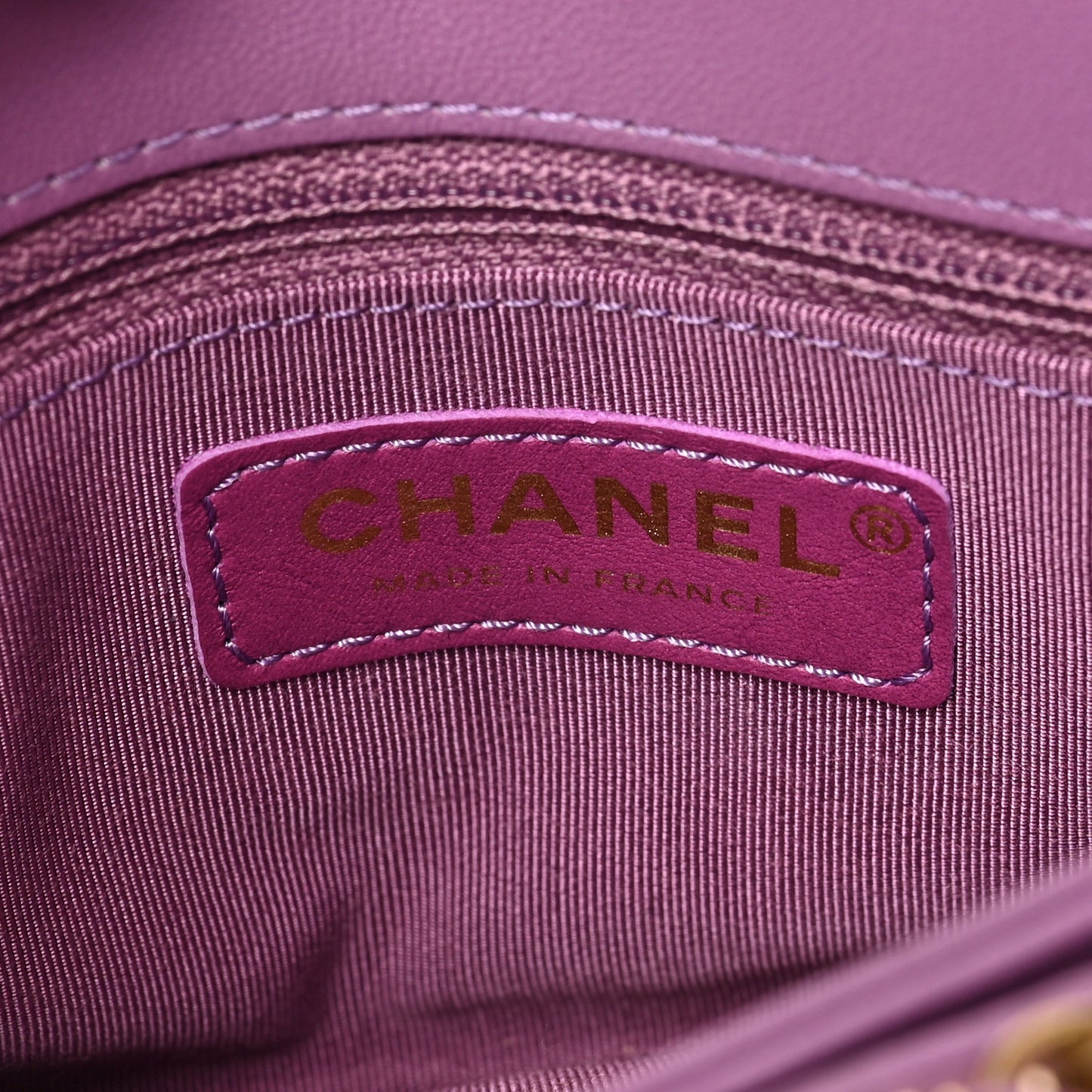 Lambskin Sleek And Chic Flap Purple