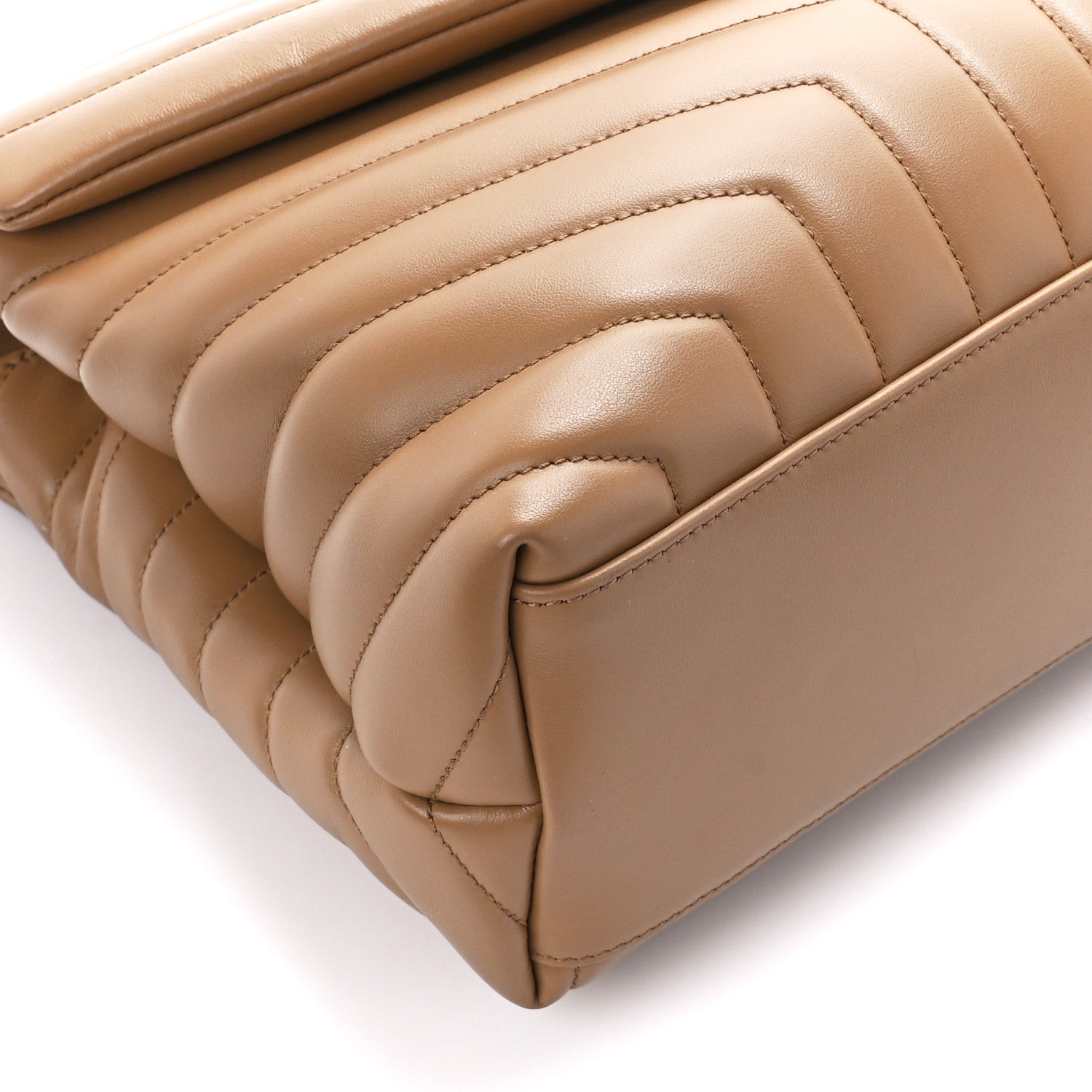 Saint Laurent Calfskin Y Quilted Monogram Medium Loulou Chain Satchel Natural Tan 10 of 12