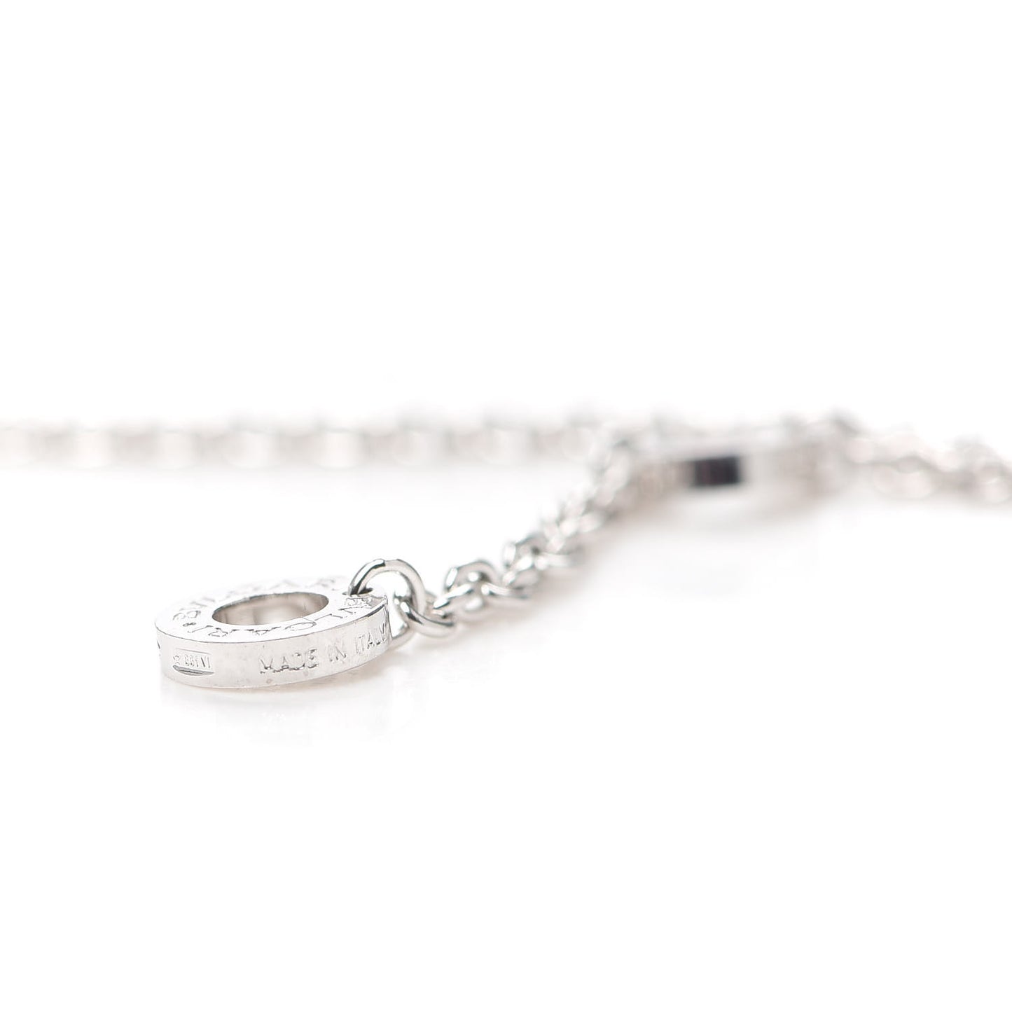 18K White Gold Diamond BVLGARI BVLGARI Link Pendant Necklace