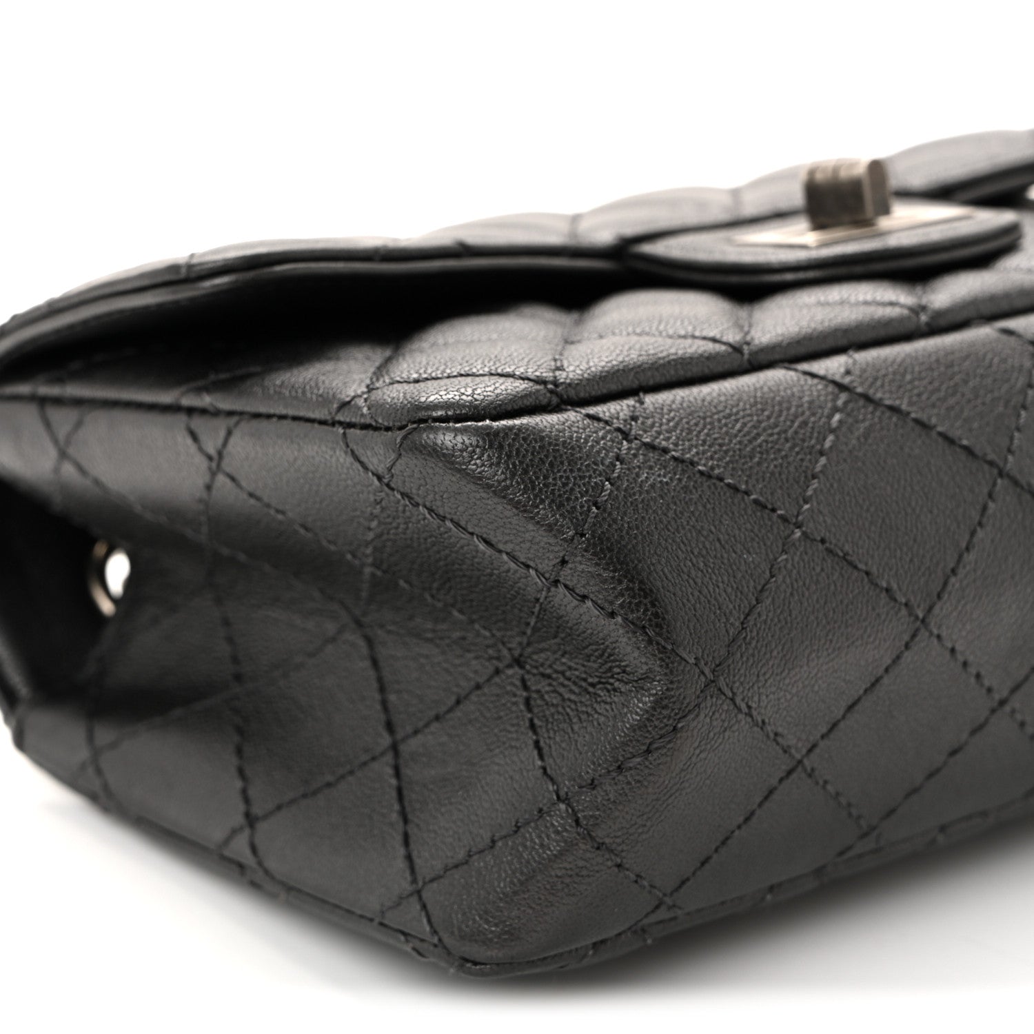 Chanel Goatskin Quilted 2.55 Reissue Mini Flap Dark Silver 8 of 10