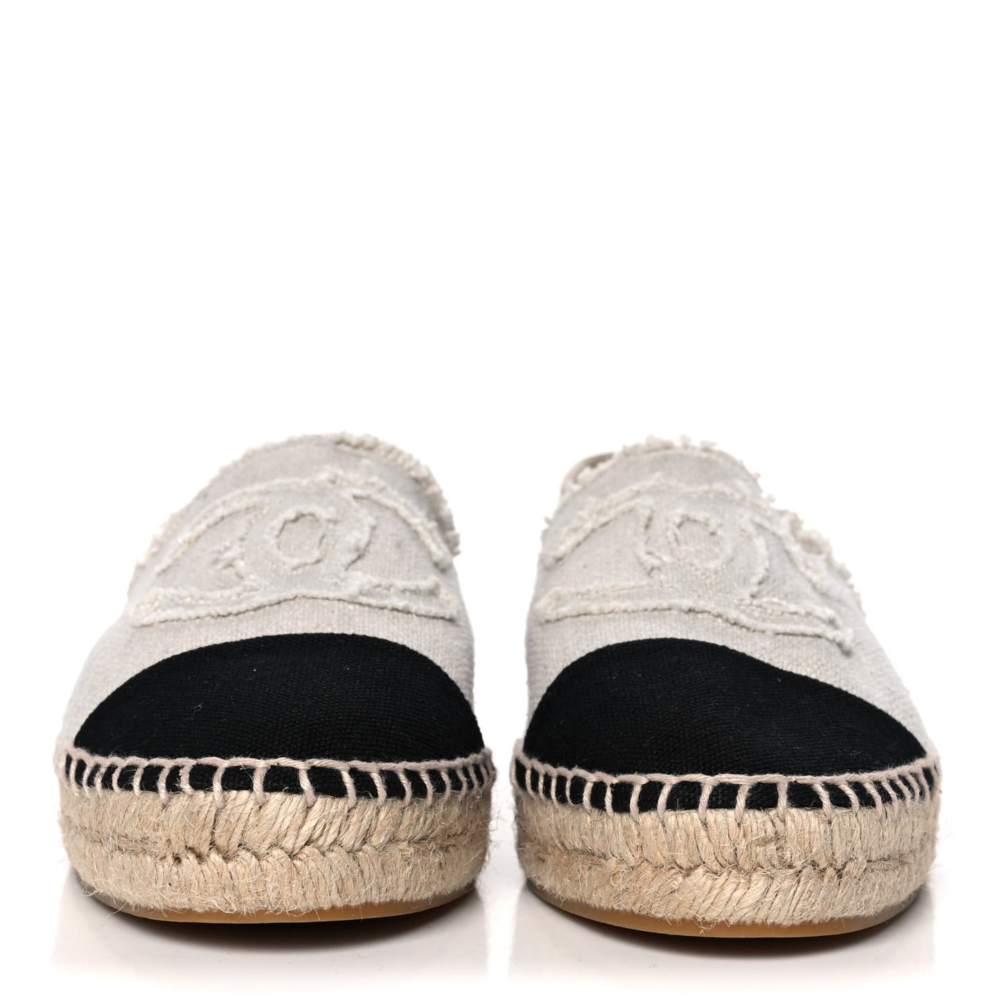 Canvas Velvet CC Espadrilles 39 Beige Black