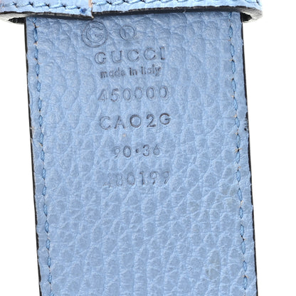 Gucci Dollar Calfskin 1973 Reversible Belt 90 36 Black Mineral Blue 3 of 5