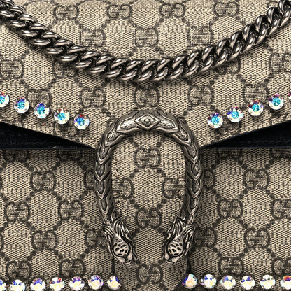 Gucci GG Supreme Monogram Crystal Small Dionysus Shoulder Bag Black 9 of 15
