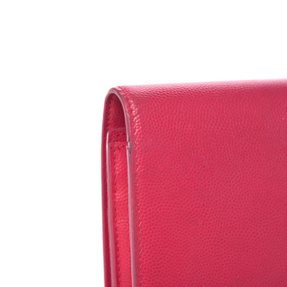 Saint Laurent Grain De Poudre Classic Monogram Cassandre Wallet Fuchsia 17 of 38