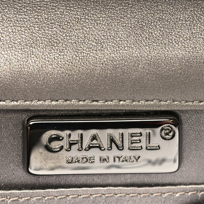 Chanel Lambskin Chocolate Bar Piercing CC Studded Small Chain Flap Bag Grey 6 of 11