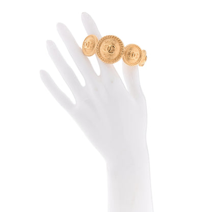 Chanel Metal Medallion CC Cuff Bracelet S Gold 2 of 5