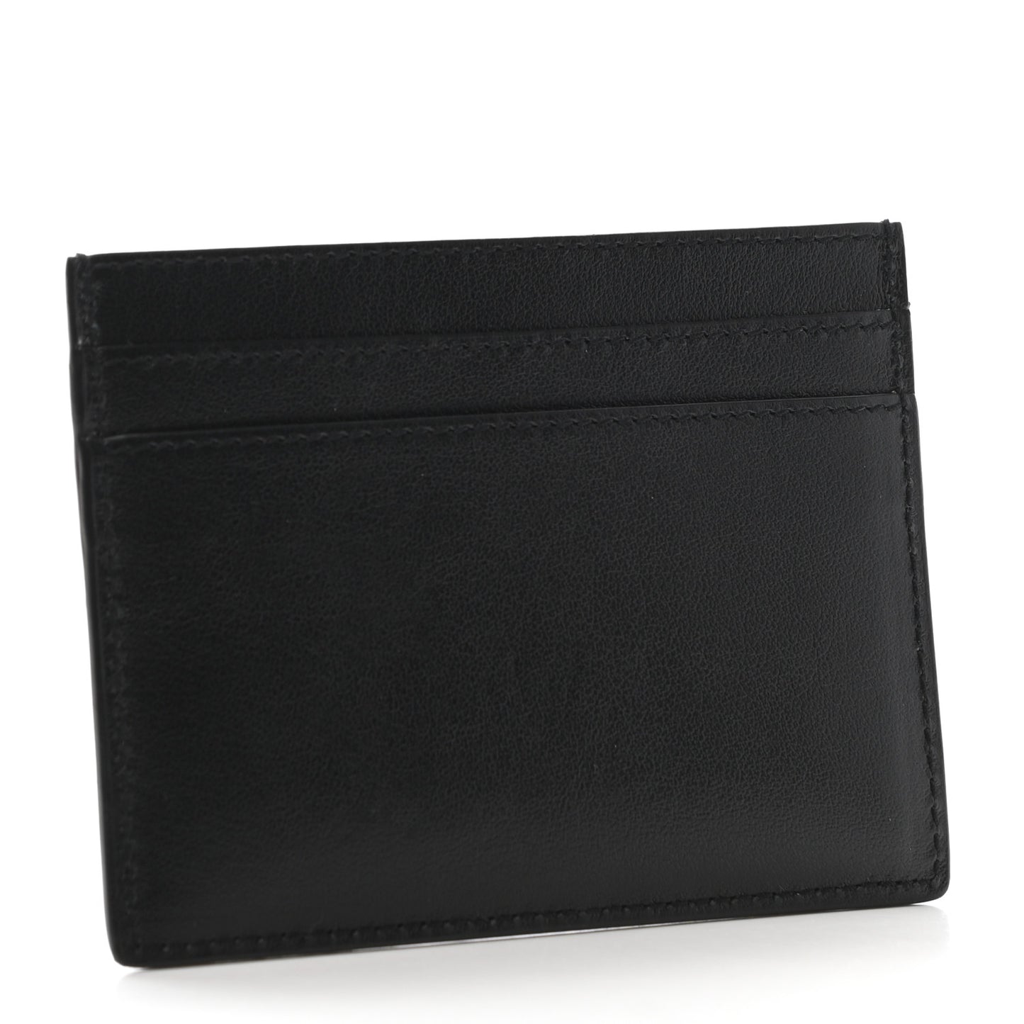Calfskin Studded Credit Card Case Black