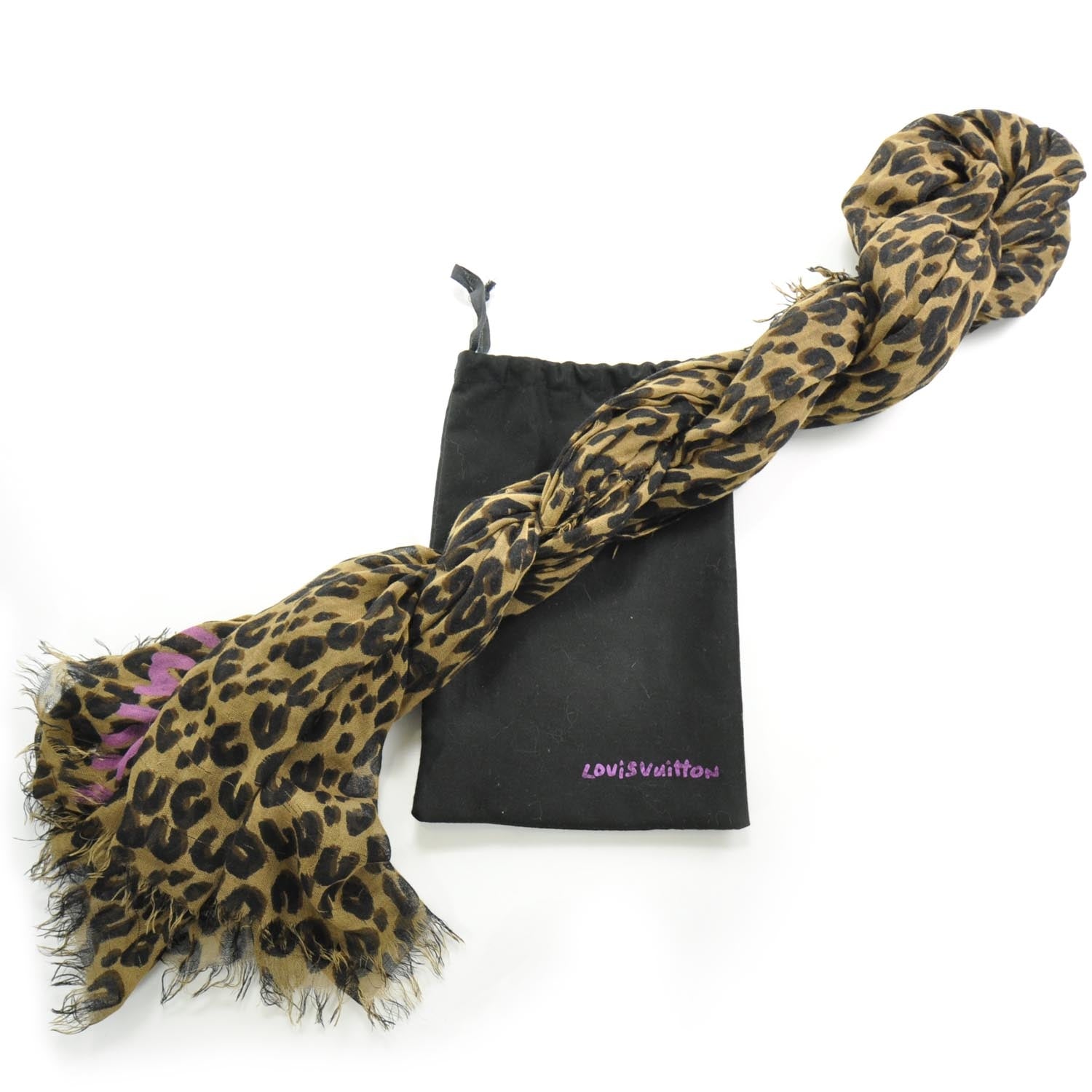 Louis Vuitton Cashmere Silk Leopard Stole 2 of 8
