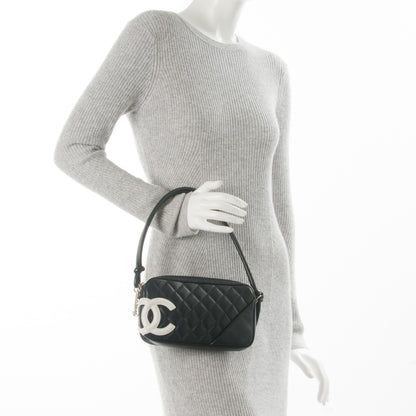 Chanel Calfskin Quilted Cambon Pochette Black White 2 of 7