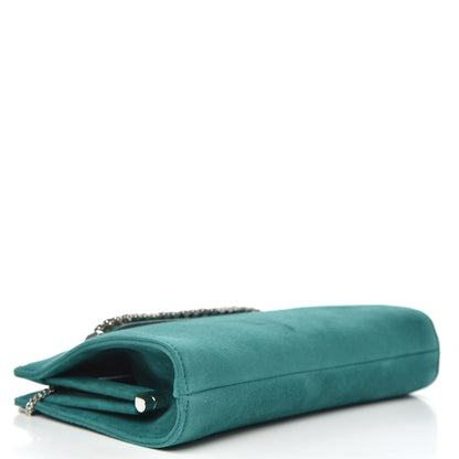 Jimmy Choo Suede Crystal Embellished Venus Clutch Emerald 4 of 9