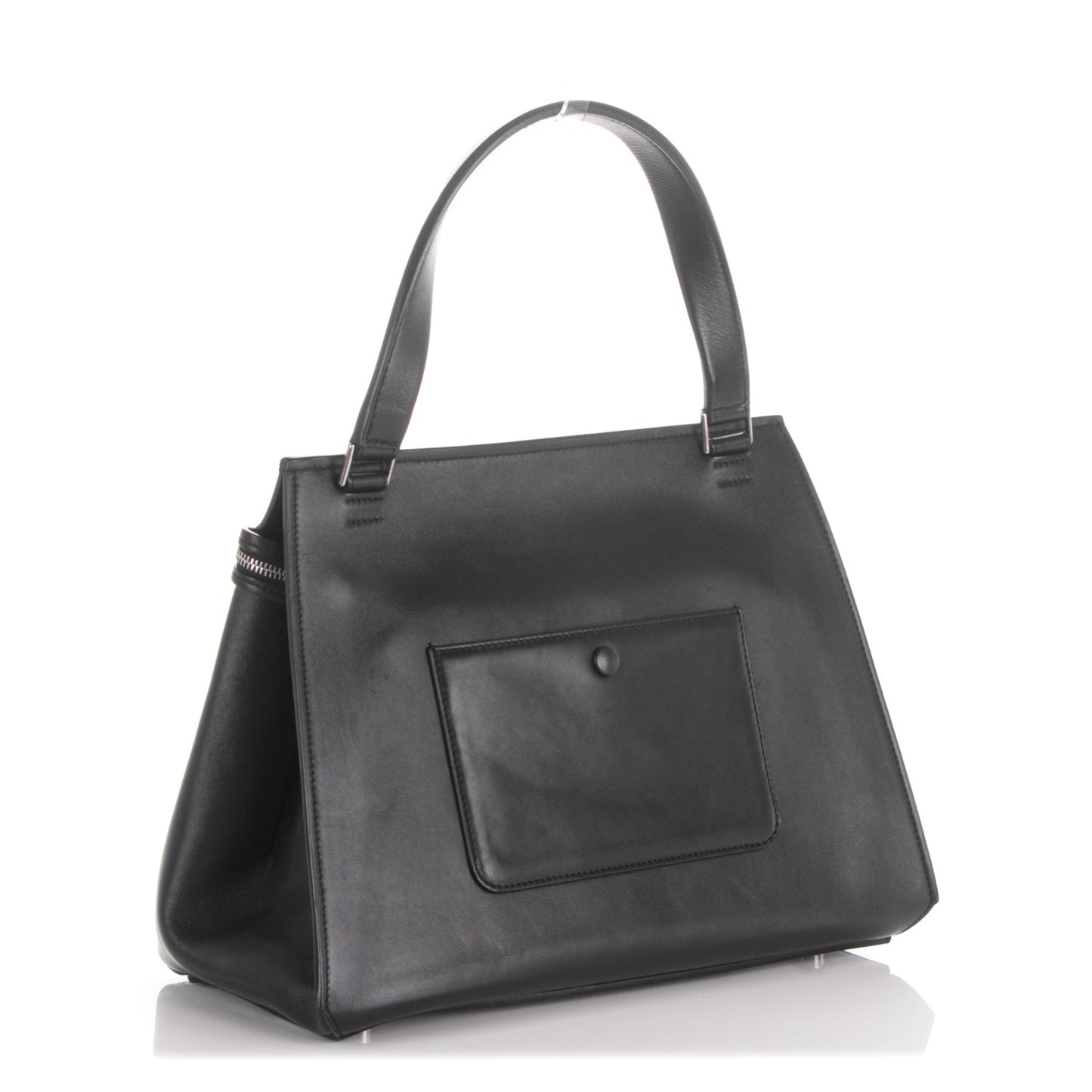Python Smooth Calfskin Medium Edge Shoulder Bag Black