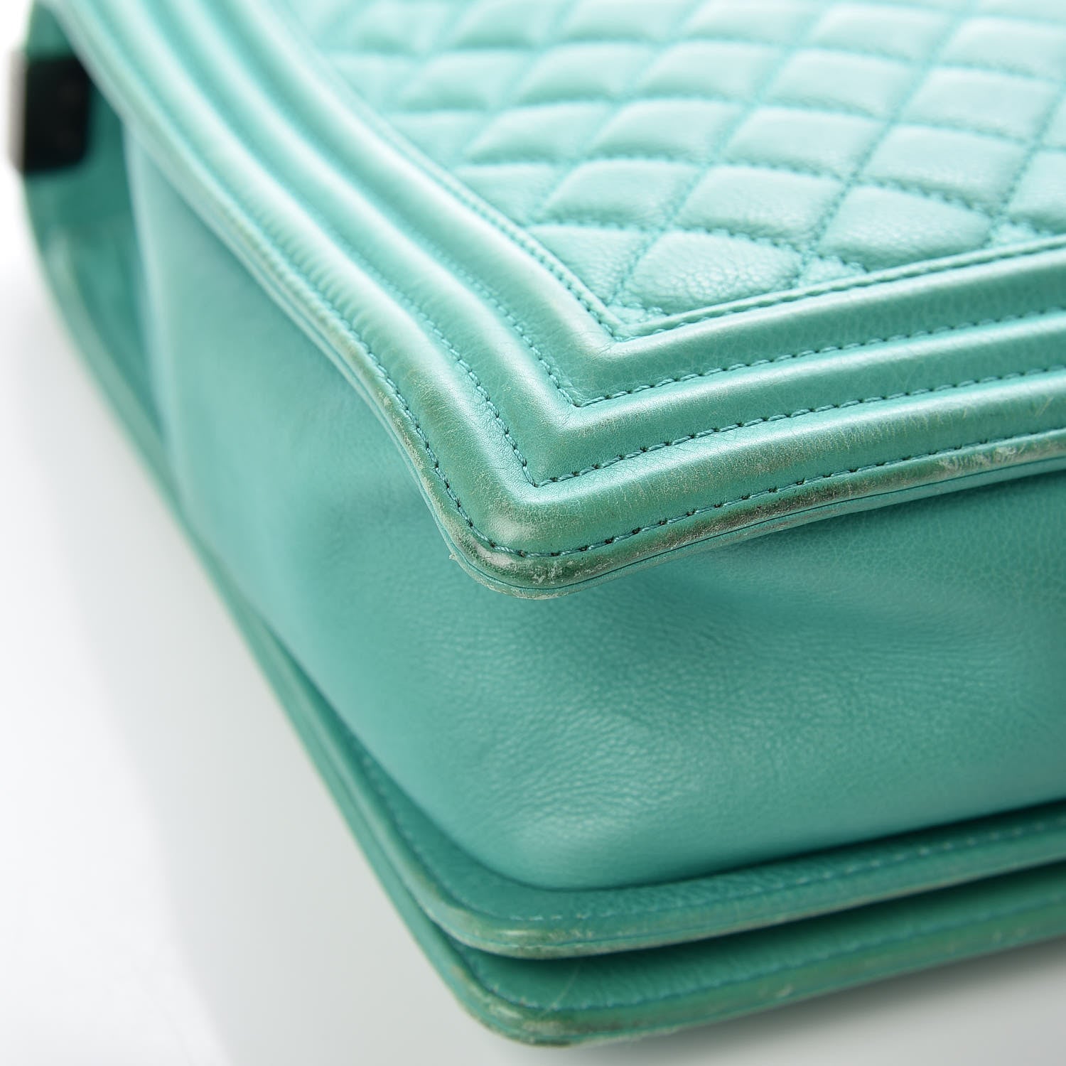 Chanel Calfskin Quilted Large Boy Flap Green 21 of 23