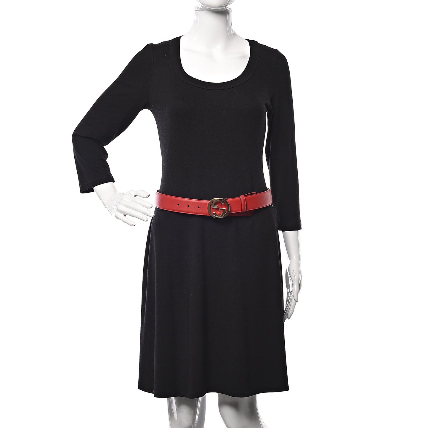 Moon Calfskin Interlocking G 37mm Belt 80 32 Vibrant Red