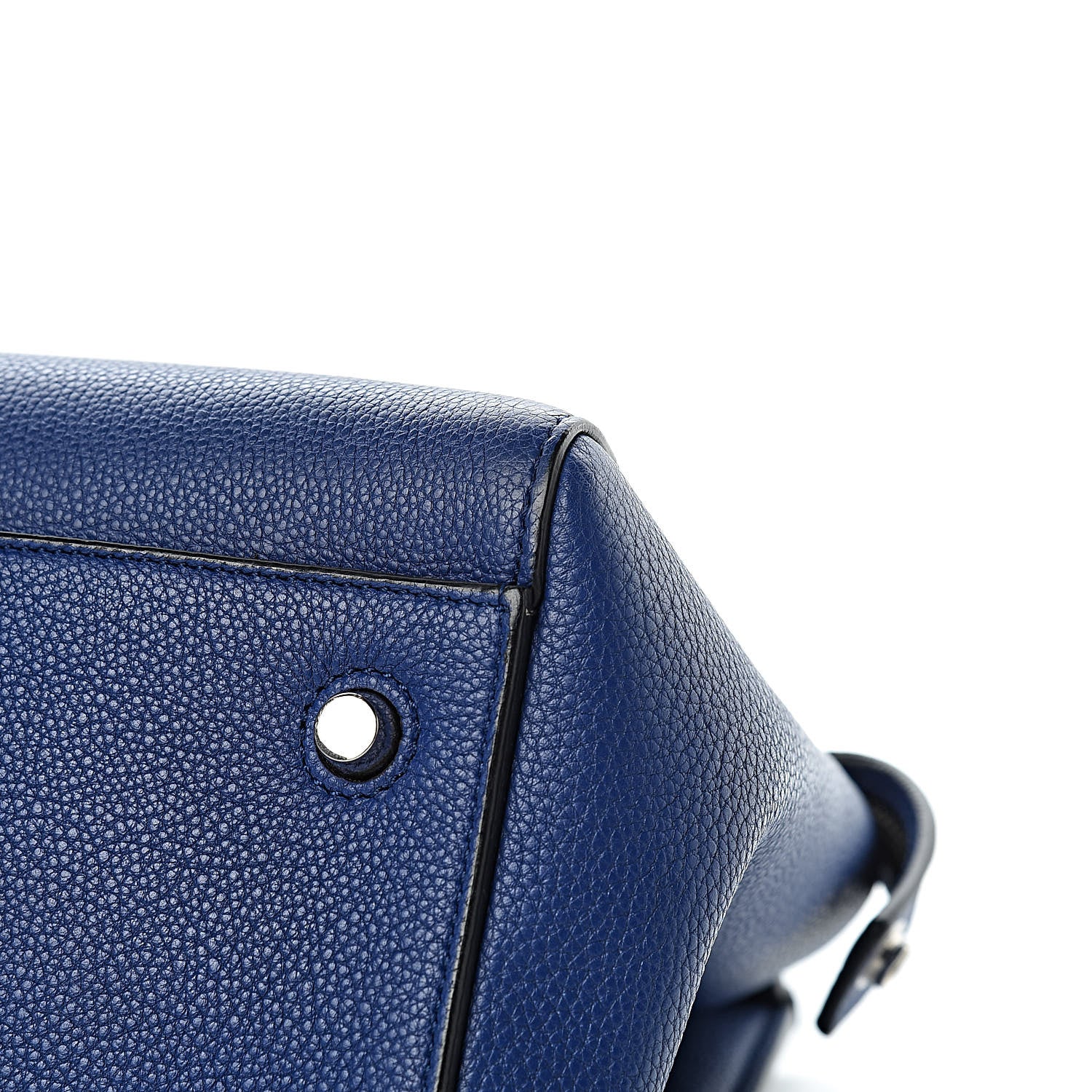 Celine Drummed Calfskin Small Edge Shoulder Bag Indigo 10 of 14