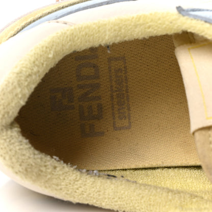 Fendi Suede Vitello Fendi Match Low Top Sneakers 36.5 Straw Azzurro Poison Connecticut 8 of 9