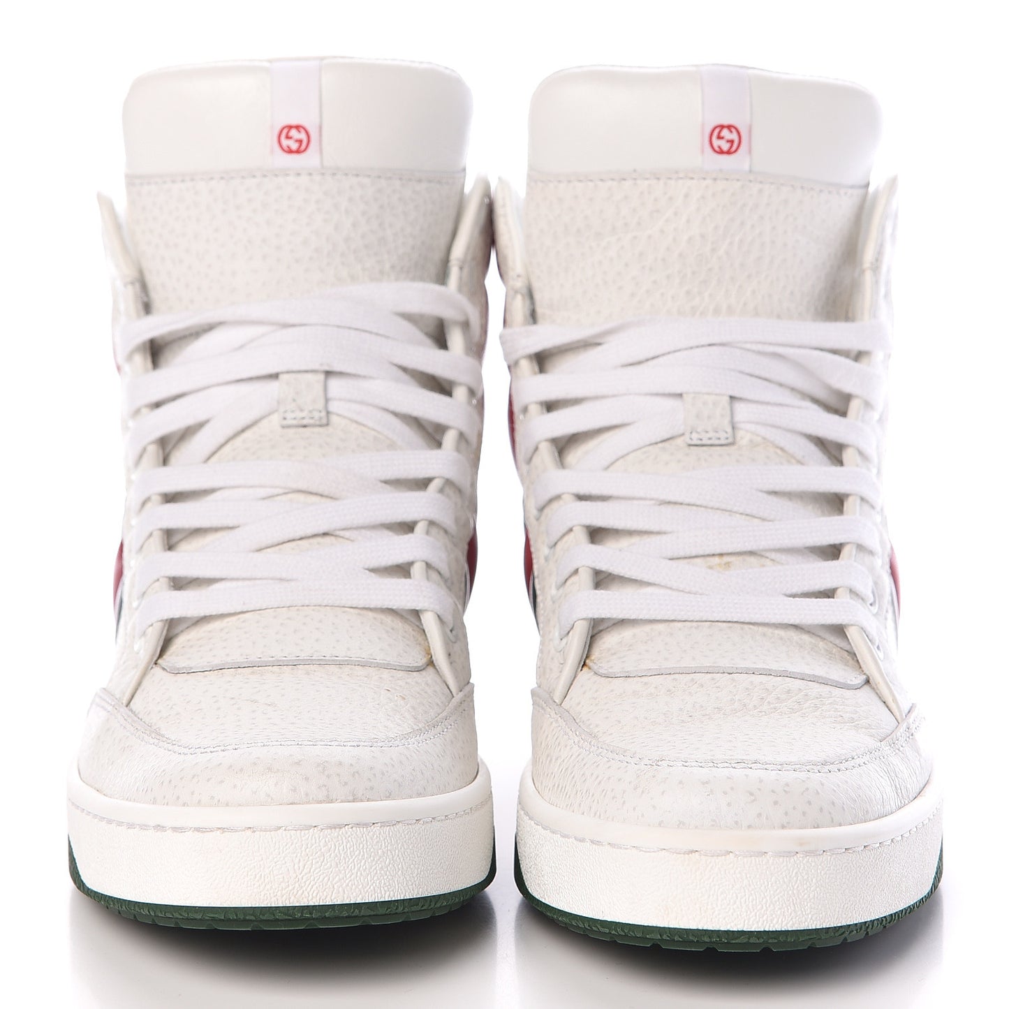 Calfskin New Praga Karibu High Top Sneakers 38 White Red Green