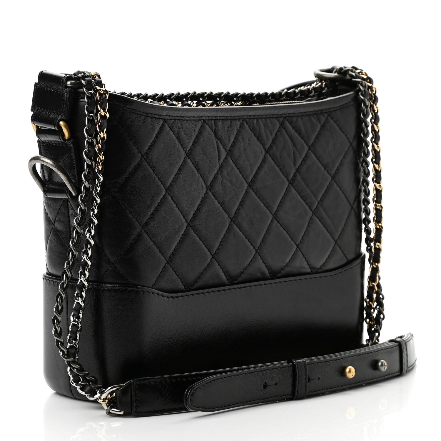 Chanel Aged Calfskin Quilted New Medium Gabrielle Hobo Black 3 of 10