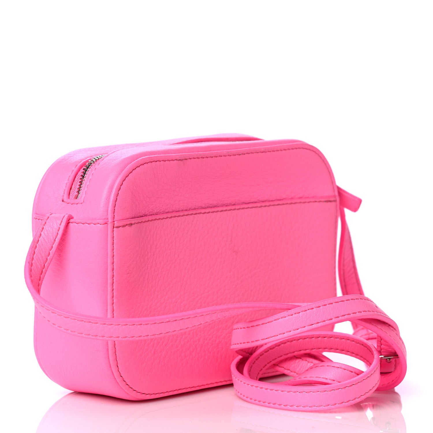Balenciaga Calfskin Logo XS Everyday Camera Bag Neon Pink 2 of 4