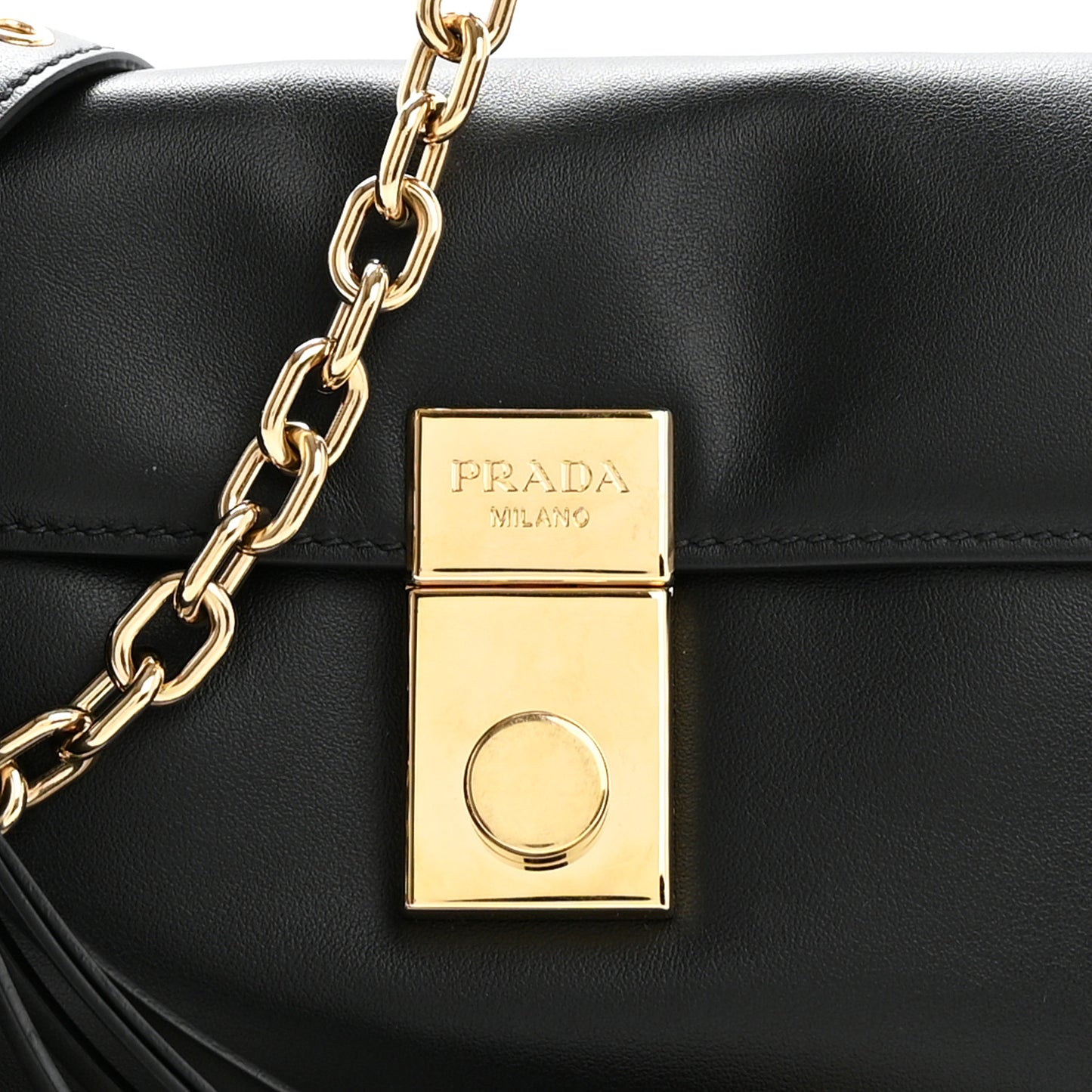 Calfskin Soft Sound Charms Shoulder Bag Black