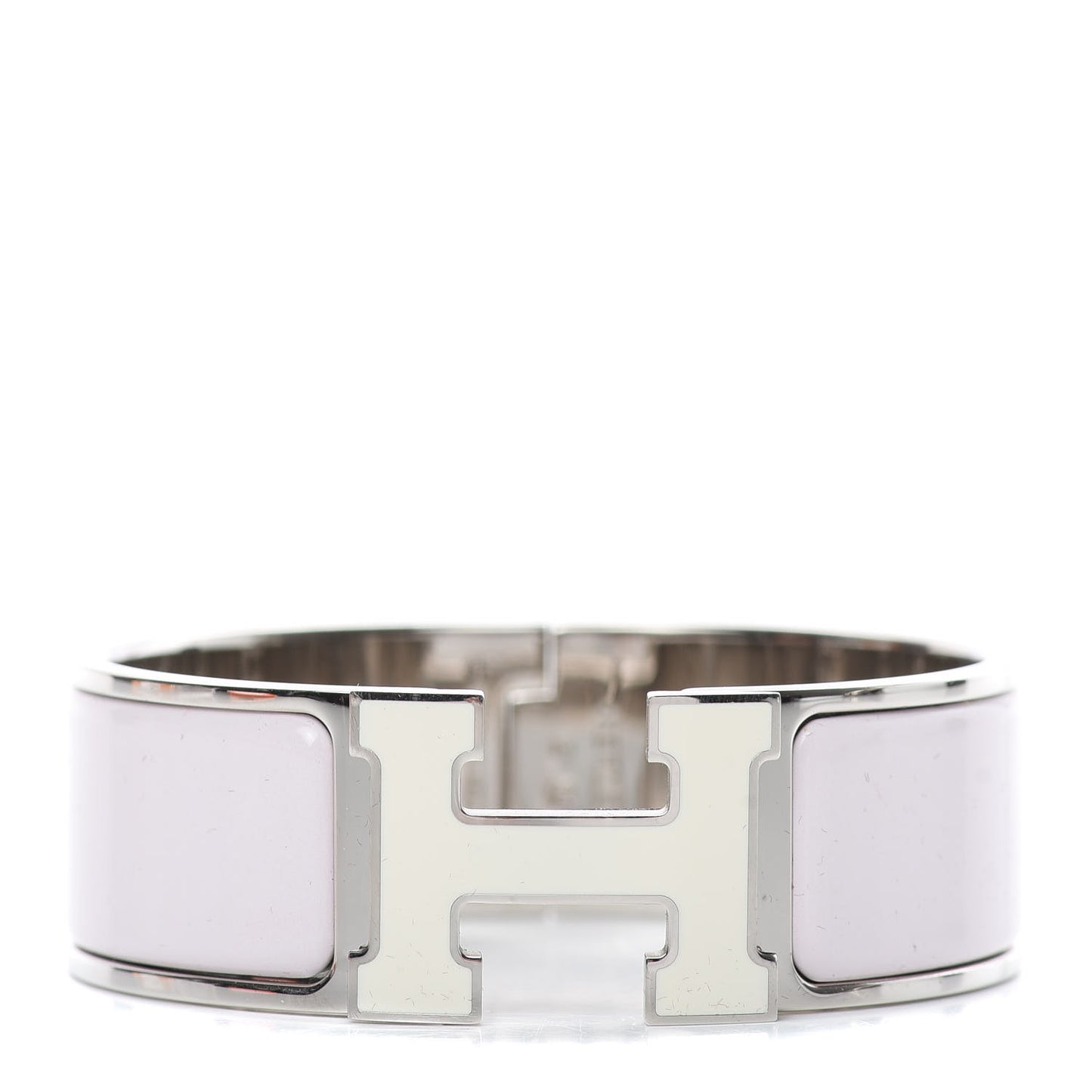 Enamel Wide Clic Clac H Bracelet PM Rose Nymph White