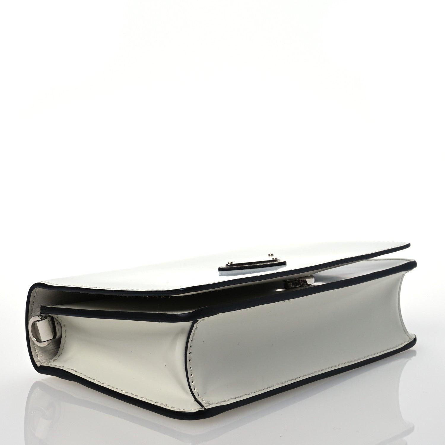 Prada Spazzolato Flap Slide Chain Shoulder Bag White 4 of 13