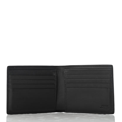 Fendi Calfskin Metal Monster Eyes Bi-fold Wallet Black 4 of 6