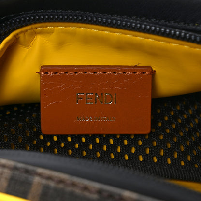 Fendi Glazed Fabric Vitello Century FF 1974 Pocket Belt Bag Mogano Panna Black Sunflower 6 of 9