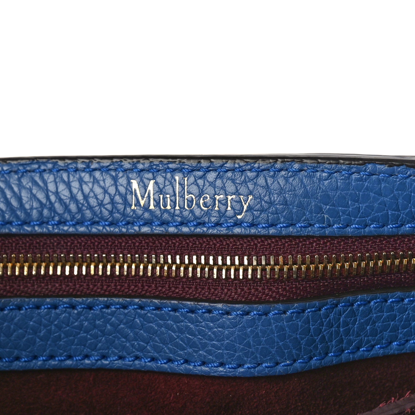 Classic Grain Calfskin Small Bayswater Porcelain Blue